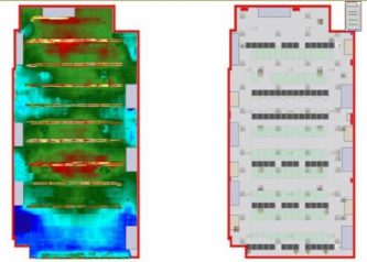 Thermal Map of Ceiling with Physical Layout